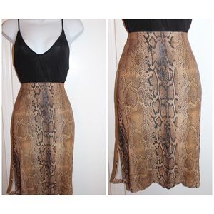 Satin Snakeprint Skirt